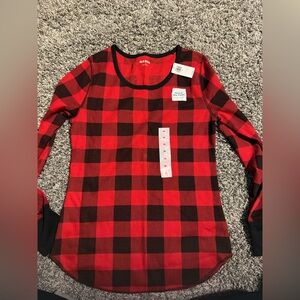 Old Navy Red and Black Checkered Top
